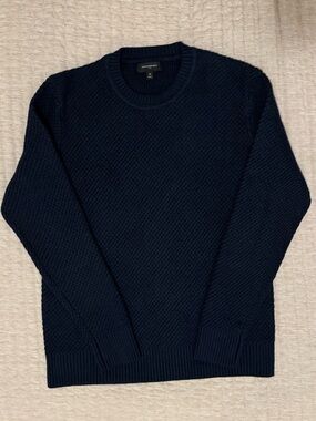 Banana Republic Men's Navy Textured Crewneck Sweater